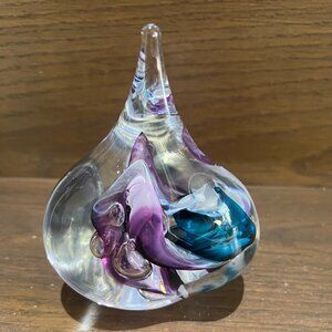 Signed Artist Laurin Signed Antique/Vintage Glass Paperweight